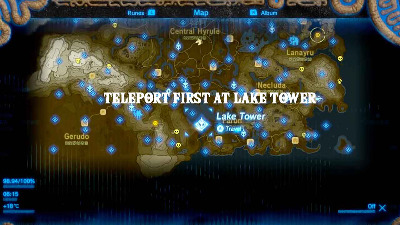 Map Lake Tower Zelda Breath Of The Wild Kill The Game