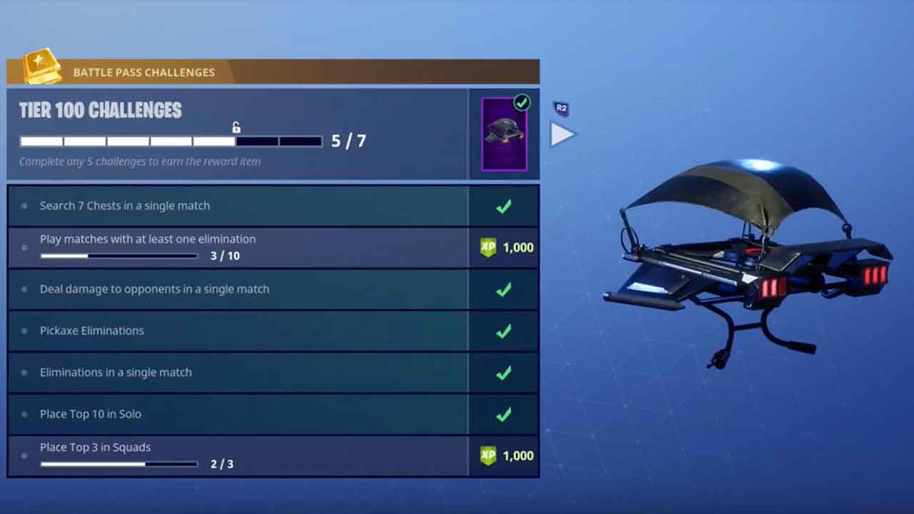 Fortnite How To Unlock The High Octane Glider The Ultimate Reward Of - challenge list tier 100 fortnite fortnite season 3 guide challenges battle pass fortnite guide fortnite battle royale tips fortnite battle royale unlock the