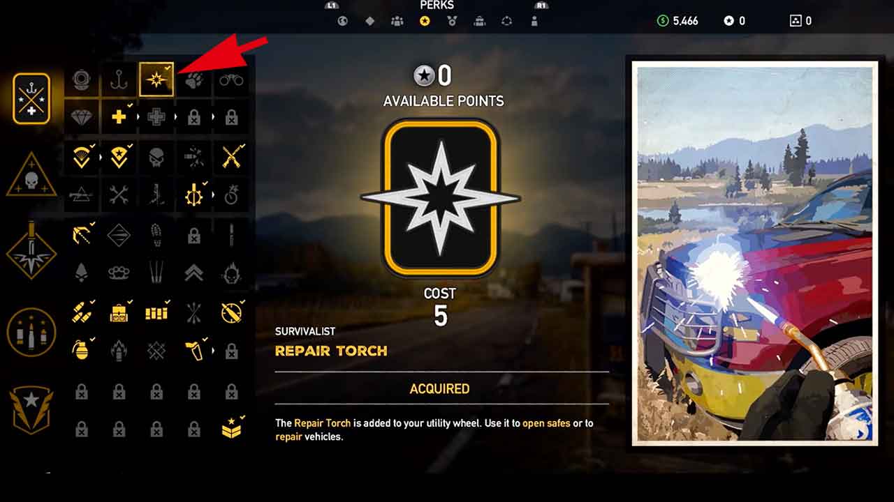 How To Repair Vehicles With The Torch And The Skill Perk Auto Repair In Far Cry 5 Kill The Game