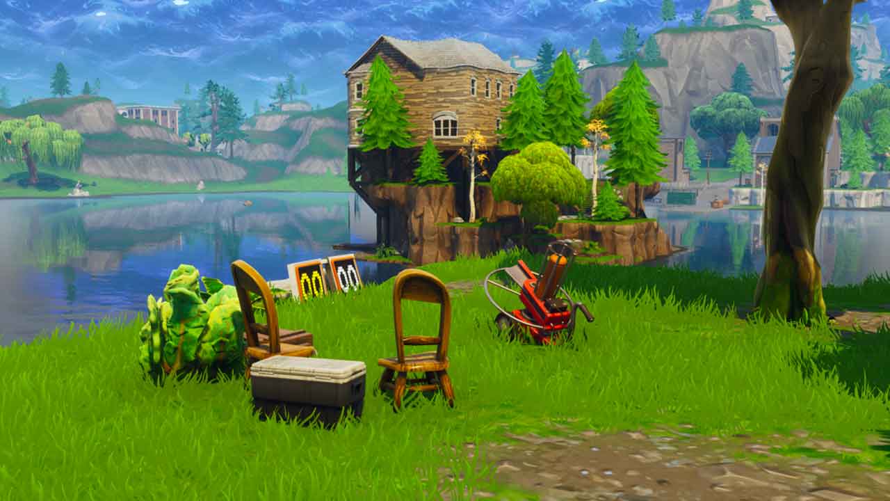 go to the desert area of paradise palms and go south to the end of the map i9 location to find a new pigeon shooting machine - fortnite season 5 clay pigeon locations