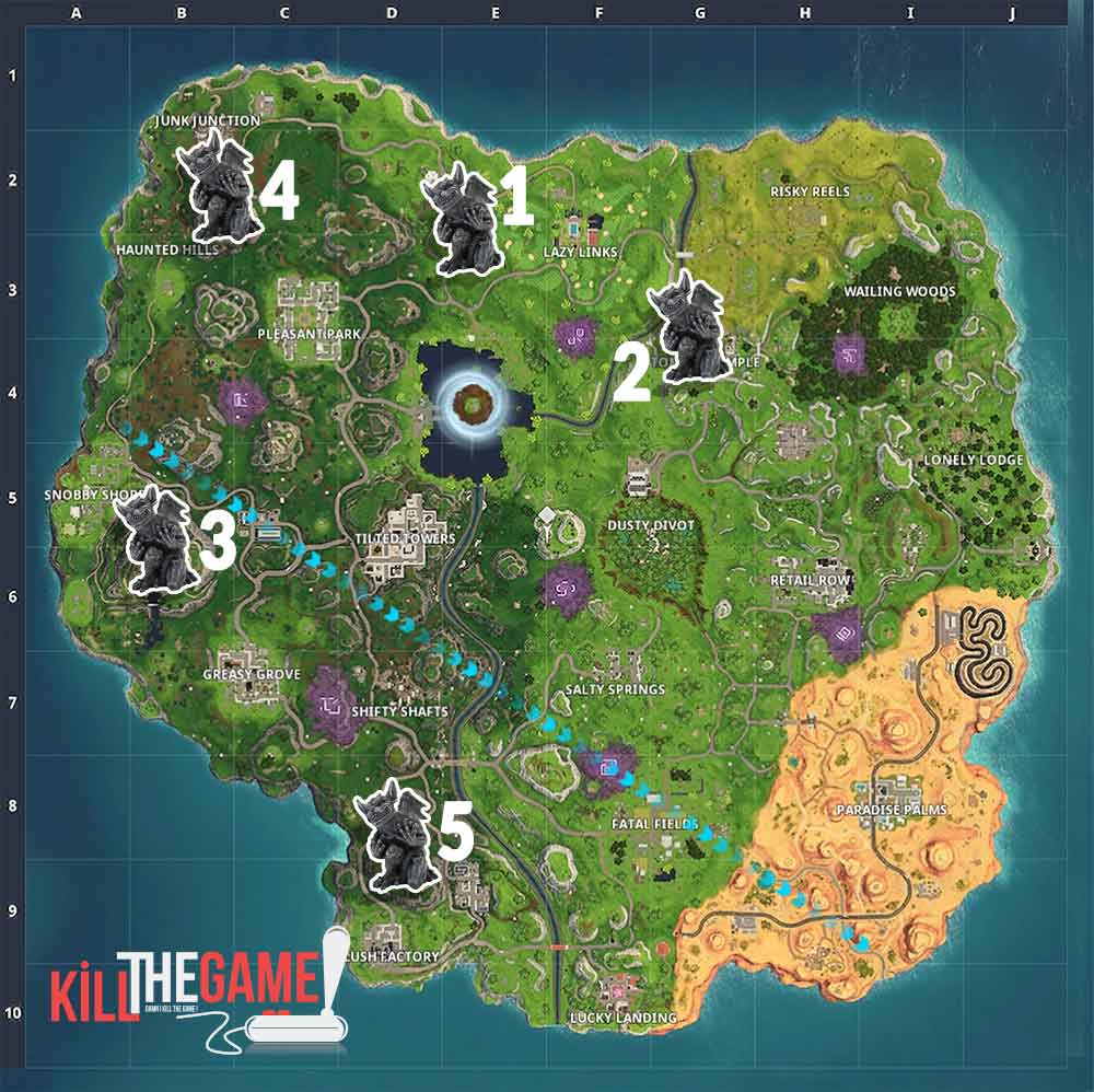 map location gargoyles challenge fortnitemares - different gargoyles fortnite