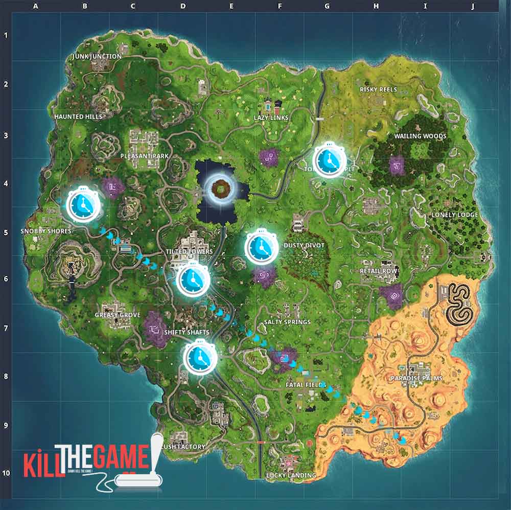  - fortnite season 6 time trial locations