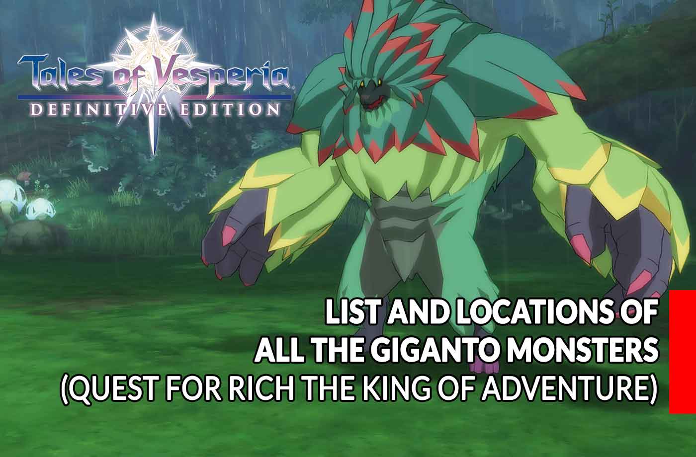 Guide Tales of Vesperia Definitive Edition optional quest where are located all the Giganto monsters Kill The Game