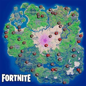 Fortnite Carte Map Complete Personnages A Collectionner | Kill The Game